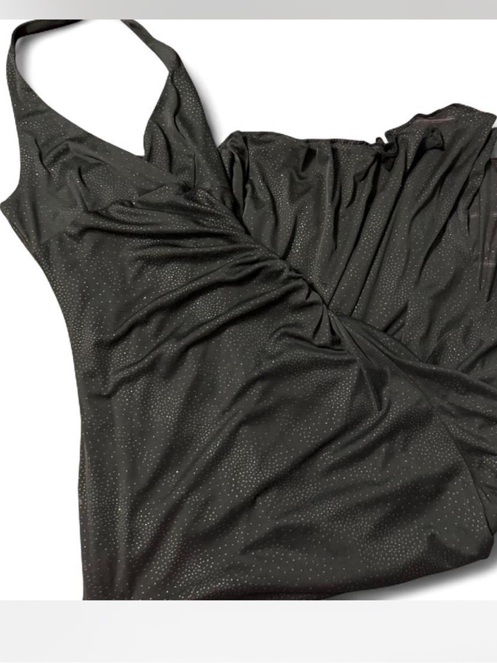 Vintage City Triangles Halter Dress with Rhinestone Detail